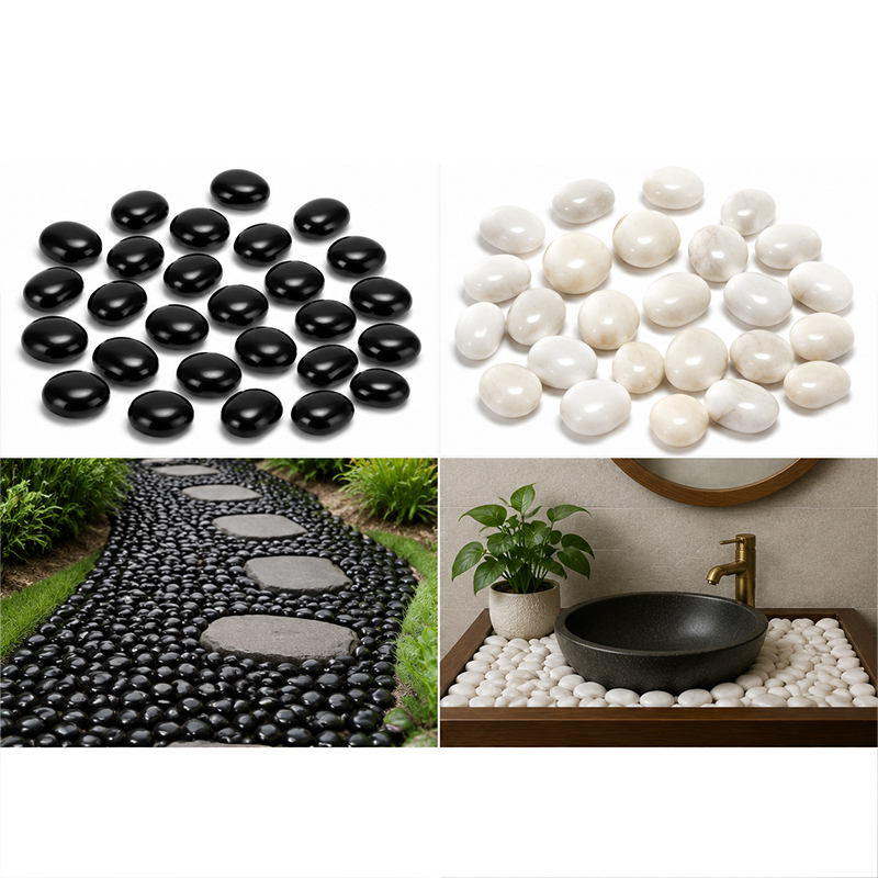 White&Black Polished River Roc - Fish Tank Gravel review and price