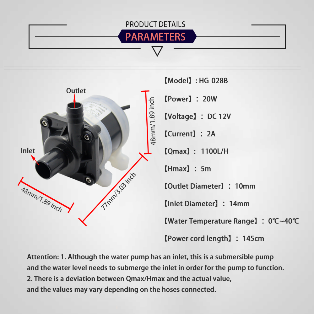 12V DC Brushless Small Submers - Aquarium Pump review and price