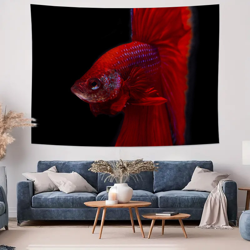Vibrant Red Betta Fish Tapestr - Aquarium Fish Betta review and price